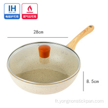 Wok commercial domestique de 24 cm avec couvercle